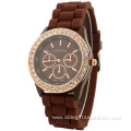 Girls Silicone Bracelet Watch With Diamend